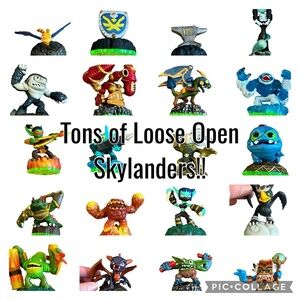 Check out all the loose open Skylanders listed in my closet!